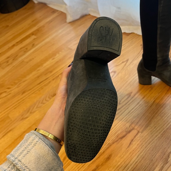 Stuart Weitzman Halftime Suede Boots, Slate Gray - Picture 5 of 10